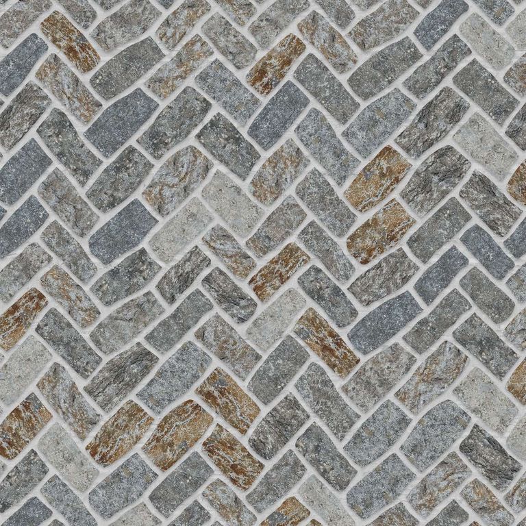 Reclaimed Belgian Bluestone Cobbles - Weathered & Worn Surface - Thin Veneer - Medium Rec - DP055 SDM114 SDT256