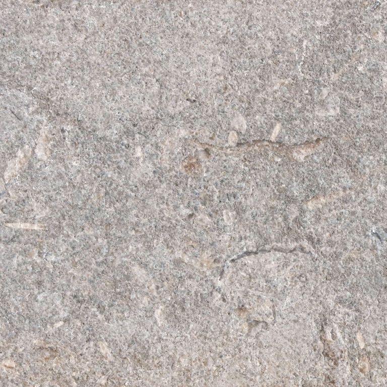The surface finishes shown are sand blasted and waterjet. The dominant color shown is gray. The color mix creates a cool feeling. Speckled and coarse speckled color patterns.