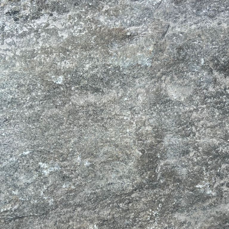 Color/Finish variation image for Reclaimed Quartzite Plank Pavers - Blue/Gray. The dominant color shown is gray; with blue, green and white secondaries. The color mix creates a cool feeling. Regular, fine speckled and blotched color patterns. Contains some mica.