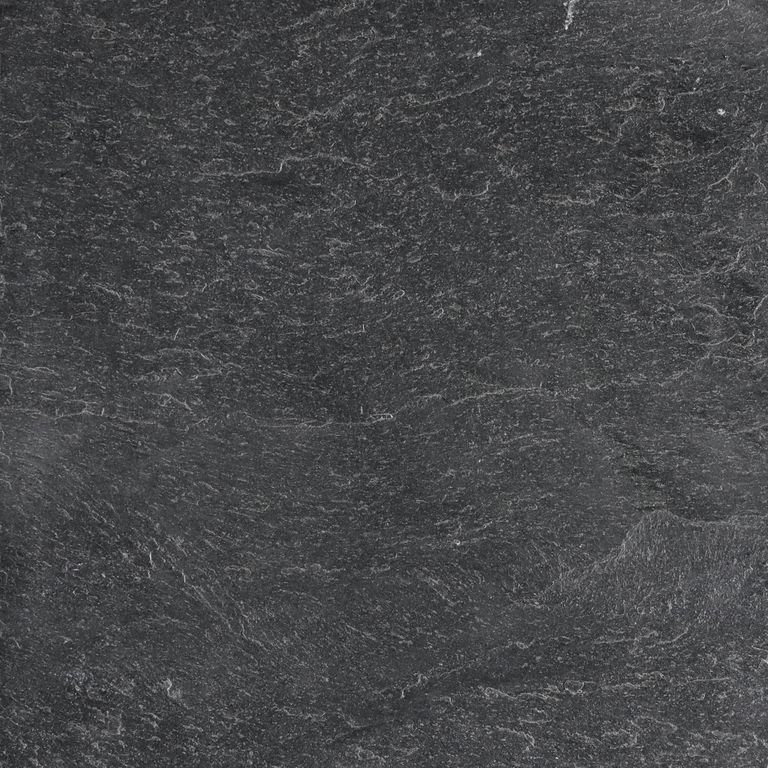Swatch image for Slate - Iberian Gray. The surface finish shown is natural cleft. Dominant colors shown are black and gray. Streaked color pattern.