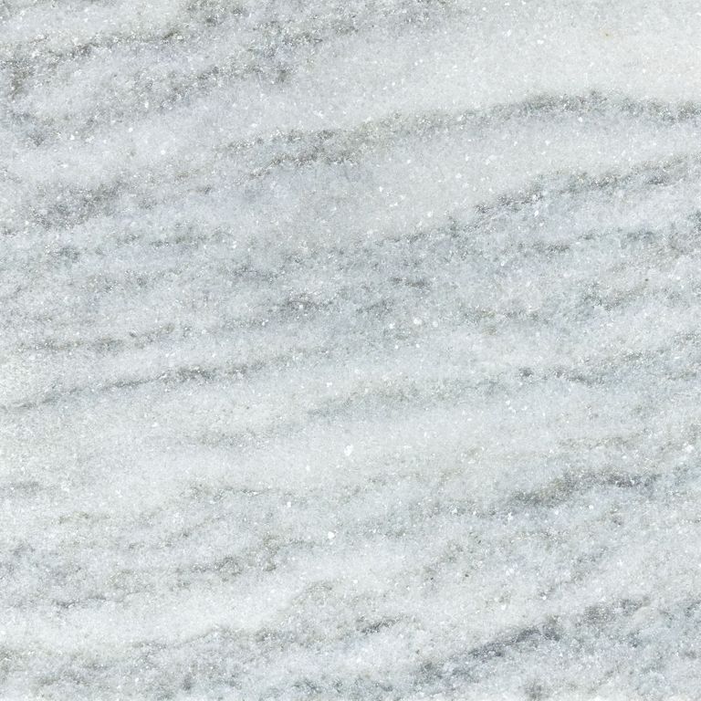 Feature image for Vermont Cipollino Marble. The surface finish shown is honed. Dominant colors shown are gray and white. Exhibits 
