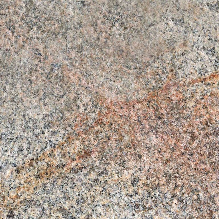 Color/Finish variation image for Granite - Cape Neddick Full Color. The surface finish shown is flamed. Dominant colors shown are beige and tan; with beige, brown, orange/rust, pink, purple, white and cream secondaries. Exhibits 
