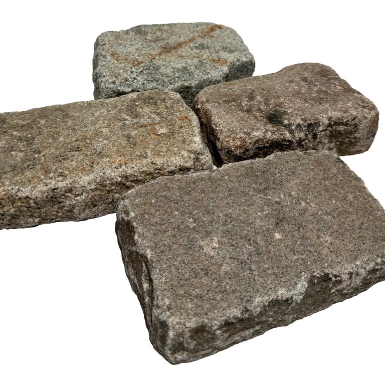 Application image for Reclaimed Swedish Granite Cobblestones. The surface finish shown is antiqued. The dominant color shown is brown. The color mix creates a warm feeling.