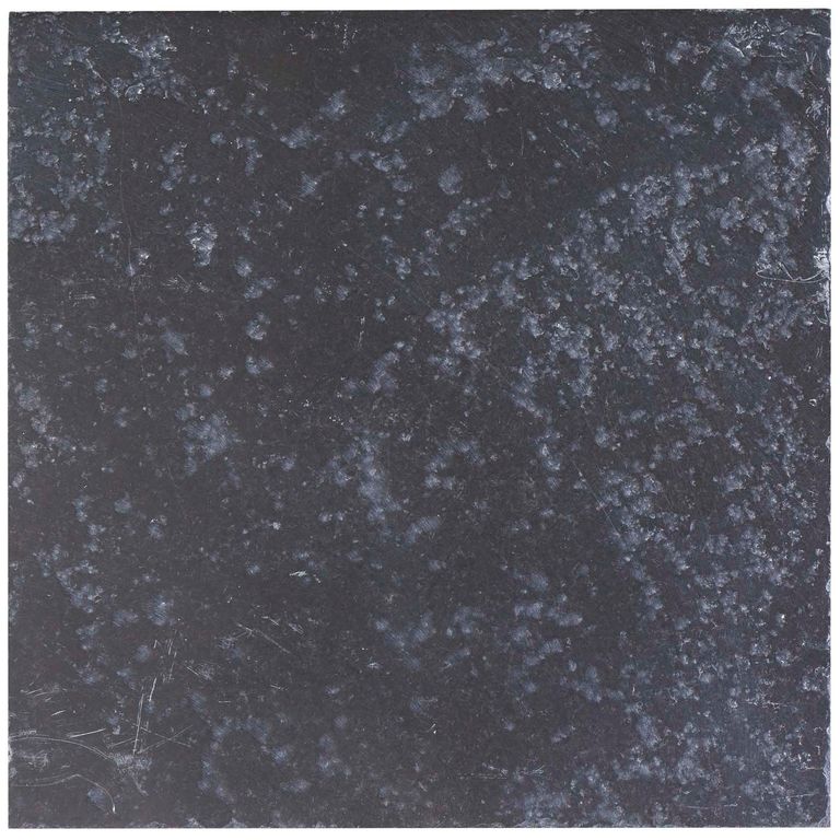 Color/Finish variation image for Limestone - Bahama Black. The surface finish shown is antiqued. The dominant color shown is gray; with black and green secondaries. Exhibits 