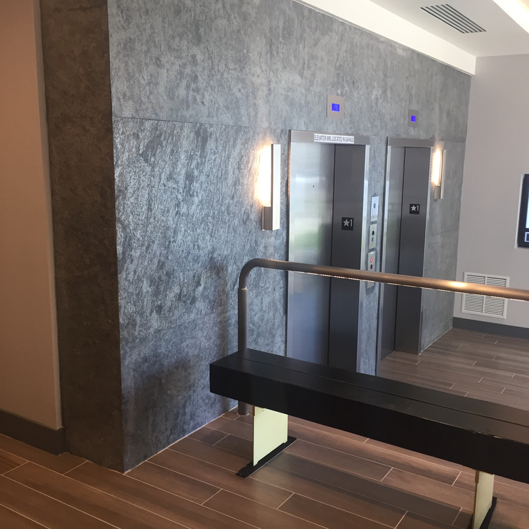 The image shows this material being used in a full bed veneer application.