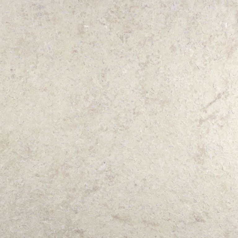 Color/Finish variation image for Classimo Beige Limestone. The surface finish shown is flamed. Dominant colors shown are beige and cream; with gray, white and tan secondaries. The color mix creates a warm feeling. Regular and cloudy color patterns.