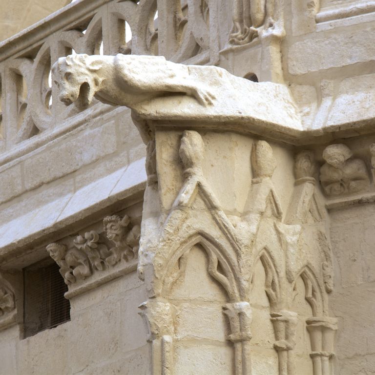 The image shows this material being used in an architectural elements application.