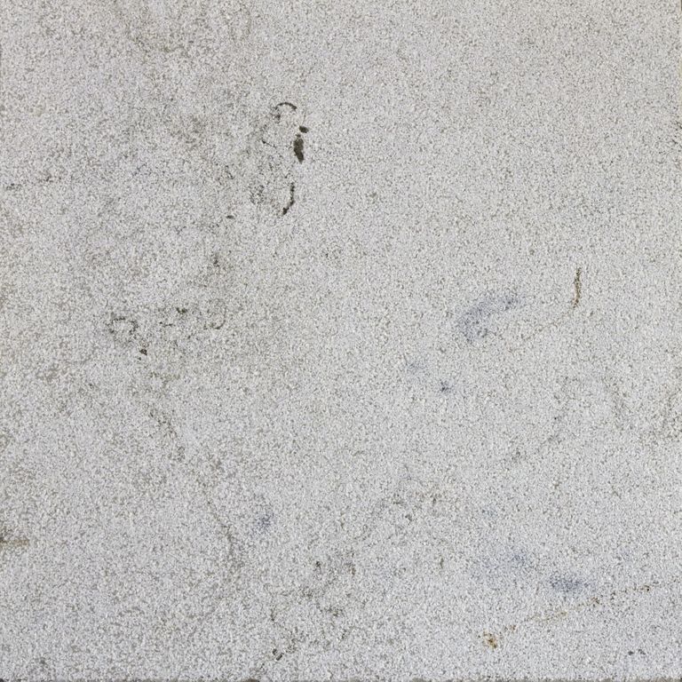 Color/Finish variation image for Sky Prima Limestone. The surface finish shown is sand blasted. The dominant color shown is gray; with beige, blue, purple and white secondaries. Exhibits 