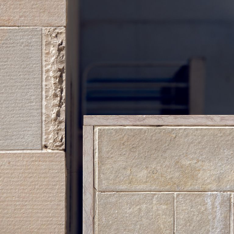 Application image for Valamaza Limestone. Dominant colors shown are beige, gray and tan.