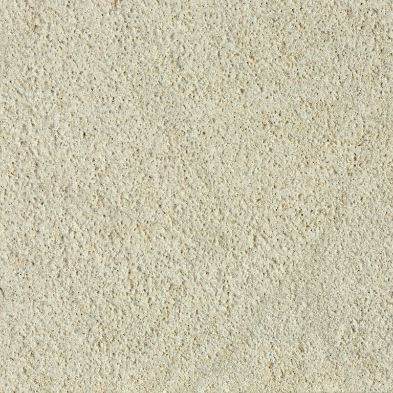 Feature image for China Buff Sandstone. Dominant colors shown are beige and cream; with gray, white and tan secondaries. The color mix creates a warm feeling. Solid and fine speckled color patterns.
