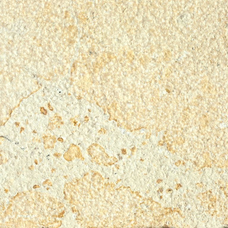 Feature image for Limestone - China Buff. Dominant colors shown are beige, orange/rust, yellow, tan and cream; with orange/rust and white secondaries. Exhibits 