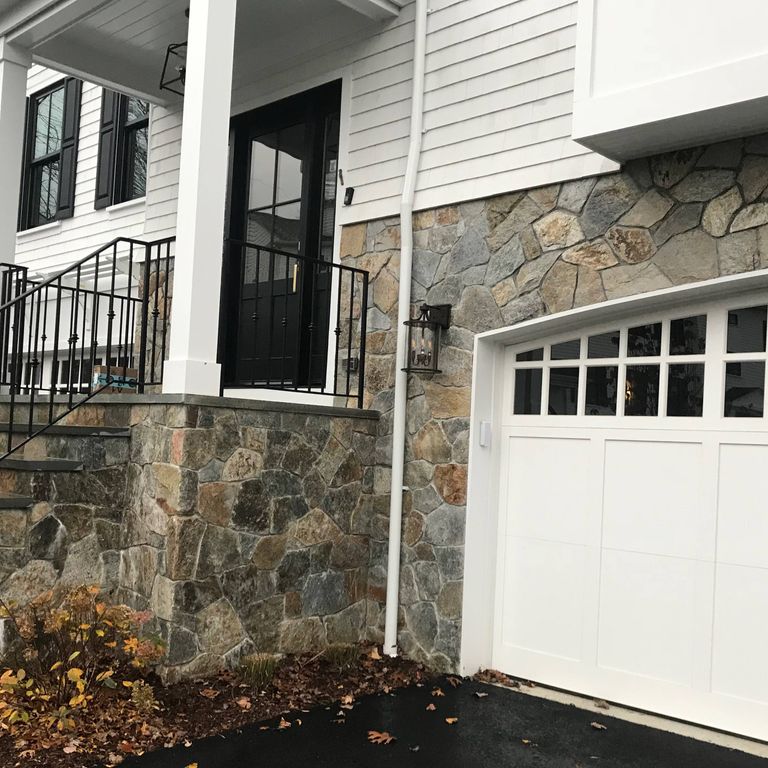 Application image for Granite - Spruce Mountain.. The image shows this material being used in a thin veneer application.