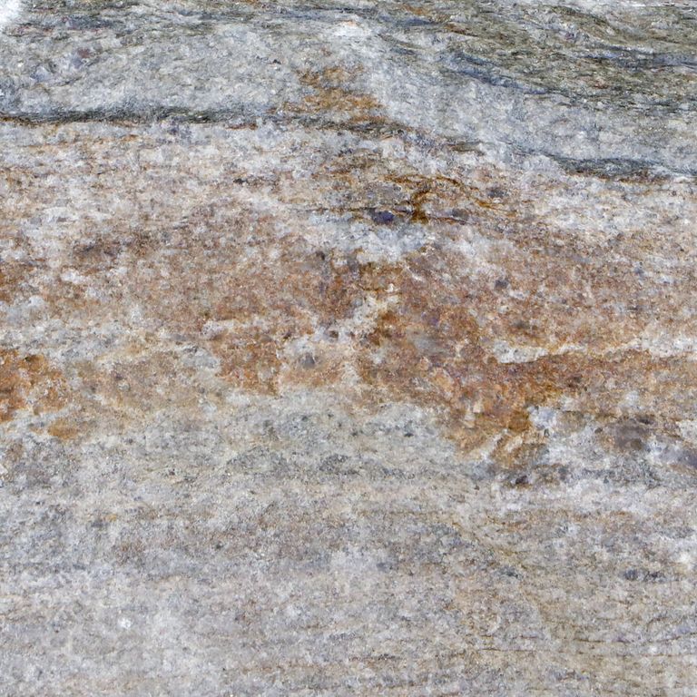 The surface finish shown is . The dominant color shown is gray. The color mix creates a warm feeling. Speckled, blotched and streaked color patterns. Contains some mica.