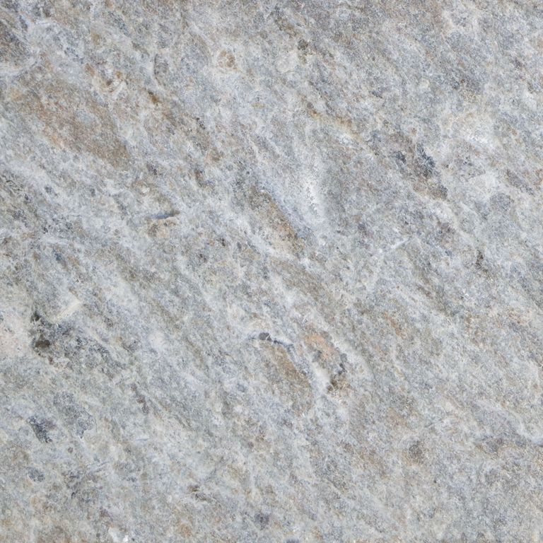 The surface finish shown is . Dominant colors shown are gray and white. The color mix creates a cool feeling. Speckled, coarse speckled, blotched and streaked color patterns. Contains some mica.
