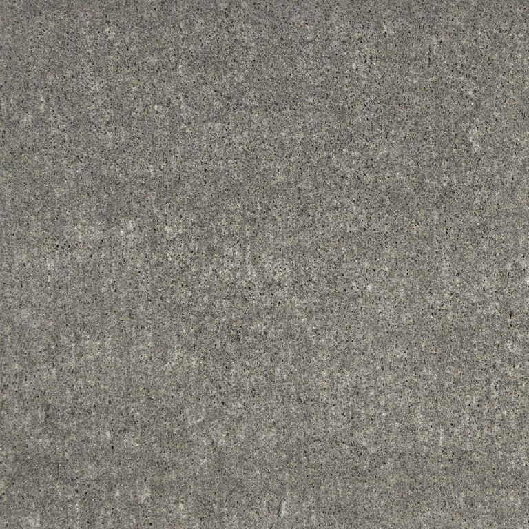 Color/Finish variation image for Ankar Gray Basalt. The surface finishes shown are fine adze and waterjet. Dominant colors shown are green and gray; with brown and purple secondaries. Fine speckled and cloudy color patterns.