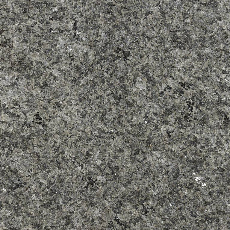Feature image for New Zen Black Granite. Dominant colors shown are green and gray; with black and brown secondaries. Coarse speckled color pattern. Contains some mica.
