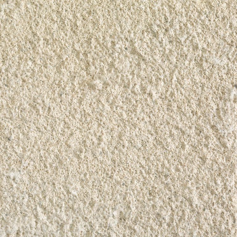 Color/Finish variation image for Silver Shadow Limestone. The surface finish shown is sand blasted. Dominant colors shown are beige, tan and cream; with brown, orange/rust and white secondaries. The color mix creates a warm feeling. Speckled color pattern.