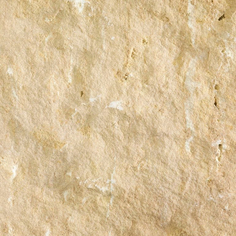 Feature image for Champagne Plains Limestone. Dominant colors shown are beige and tan; with orange/rust, yellow and cream secondaries. Exhibits 