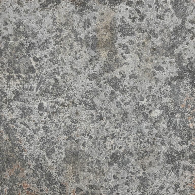 Color/Finish variation image for Limestone - Highland. The surface finish shown is flamed. The dominant color shown is gray.