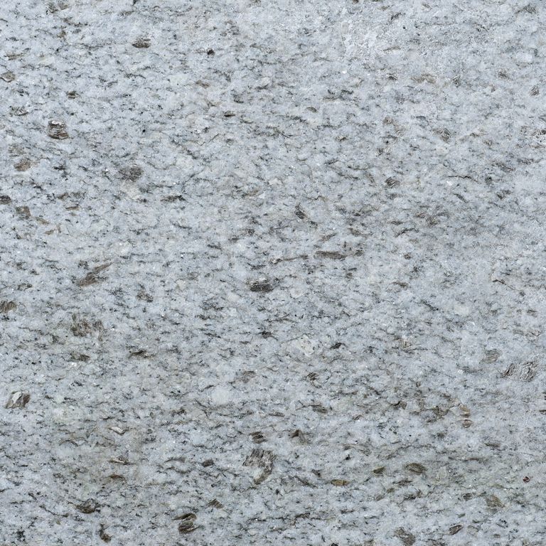 Color/Finish variation image for Granite - Chelmsford Gray. The surface finish shown is split-face. Dominant colors shown are gray and white. The color mix creates a cool feeling. Speckled color pattern.