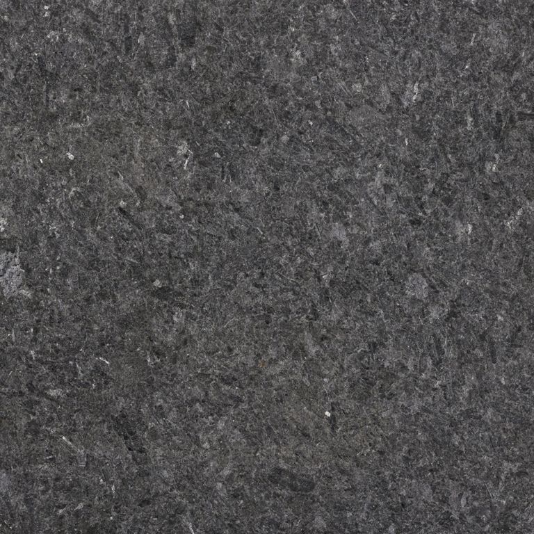 Color/Finish variation image for Granite - Mesabi Black. The surface finish shown is . The dominant color shown is black; with green and purple secondaries. The color mix creates a cool feeling. Coarse speckled color pattern.