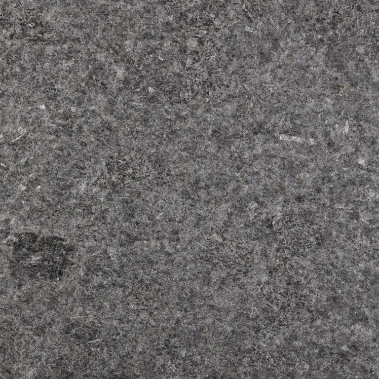 Color/Finish variation image for Granite - Mesabi Black. The surface finish shown is . Dominant colors shown are black and gray; with brown, green and purple secondaries. The color mix creates a cool feeling. Blotched and coarse speckled color patterns.
