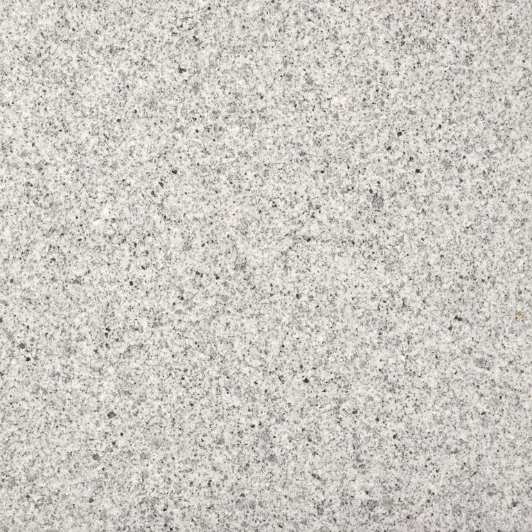 Feature image for Sierra White Granite. Dominant colors shown are gray and white; with beige, pink and cream secondaries. Speckled and fine speckled color patterns.