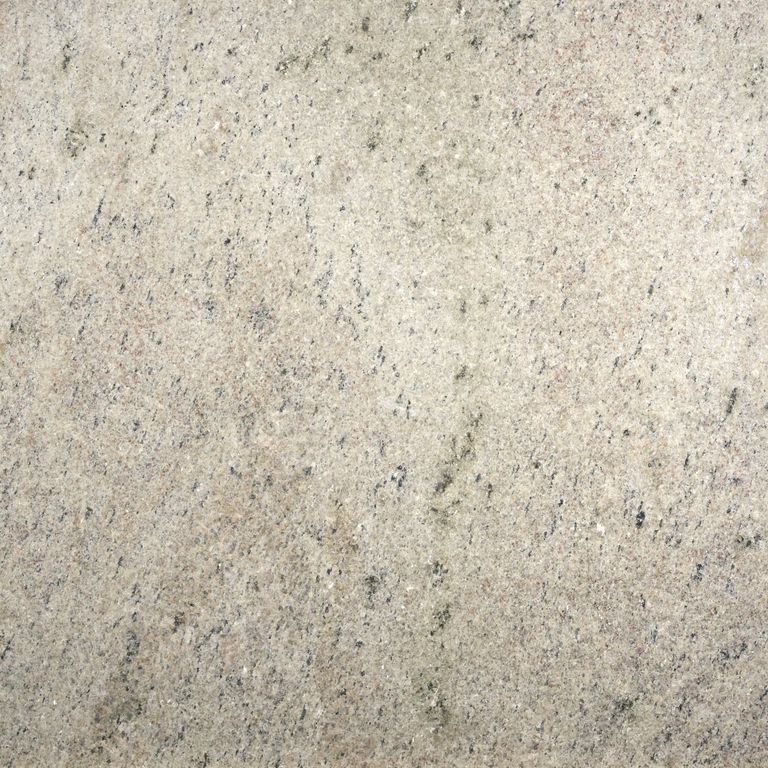 Color/Finish variation image for Phoenician Buff Granite. The surface finish shown is flamed. Dominant colors shown are beige, tan and cream; with green, gray and white secondaries. Exhibits 