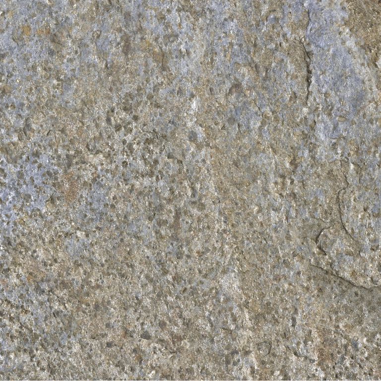 Color/Finish variation image for Goshen Stone. The dominant color shown is gray; with brown, green, purple, white and tan secondaries. Exhibits 