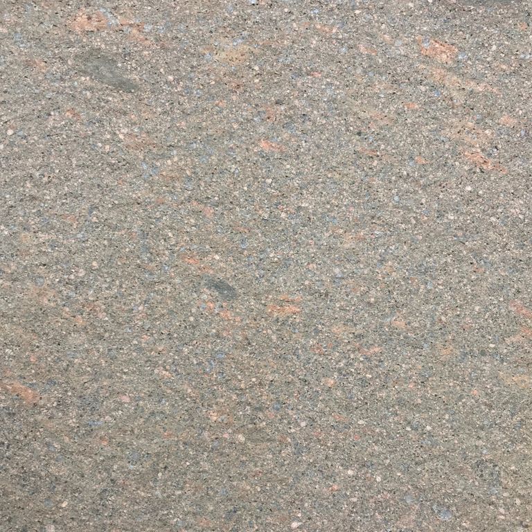 Feature image for Porphyry Worked Surface - Grigio Albiano. The dominant color shown is gray; with green, orange/rust, purple, white and tan secondaries. Exhibits 