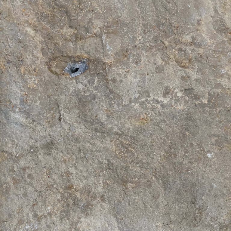 Color/Finish variation image for Limestone - Bavarian Dolomite - Gray. The surface finish shown is split-face. The dominant color shown is tan; with beige, brown, orange/rust, white and tan secondaries. The color mix creates a warm feeling. Contains voids.