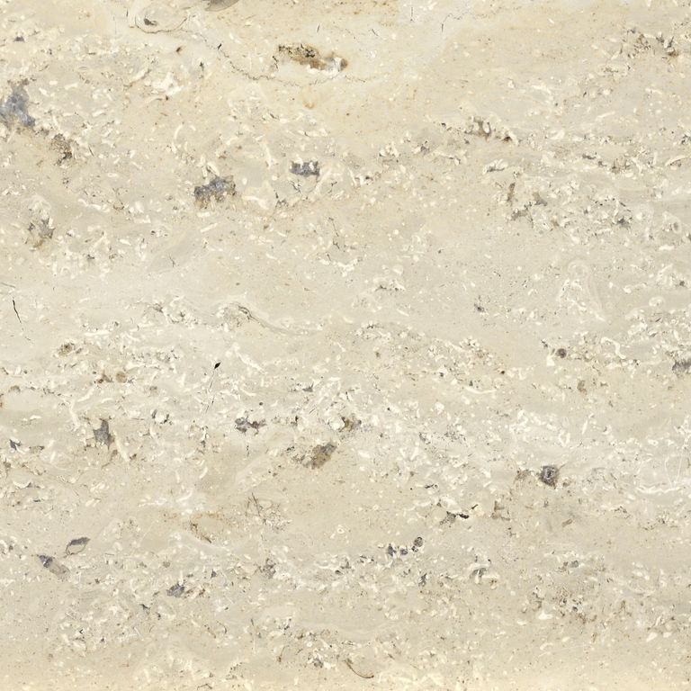 Swatch image for Travertine - Bavarian Beige. The surface finish shown is honed. Dominant colors shown are beige, tan and cream. Exhibits 