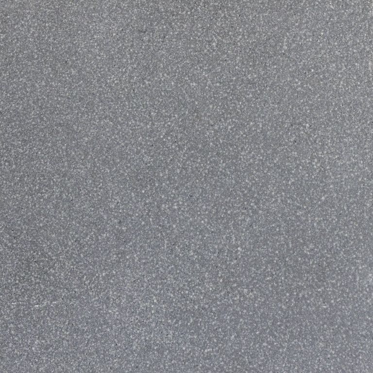 Color/Finish variation image for Polar Gray Limestone. The surface finishes shown are brushed and sand blasted. The dominant color shown is gray; with a blue secondary. The color mix creates a cool feeling. Solid, speckled and fine speckled color patterns.