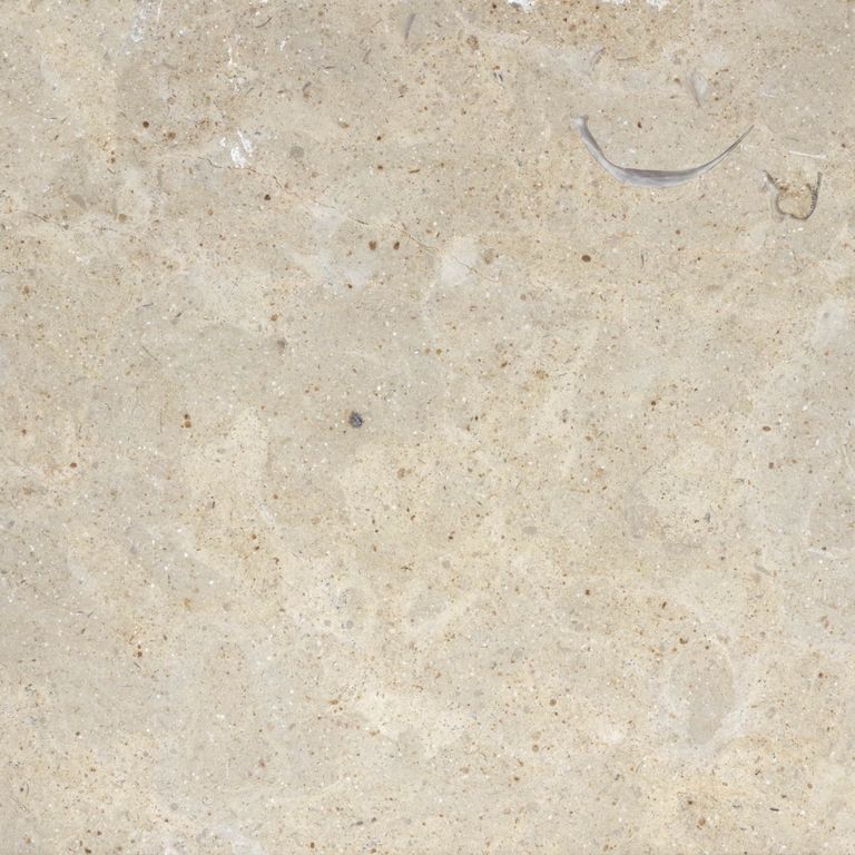Best close-up image for Crema Del Giglio. The surface finish shown is brushed. The dominant color shown is beige; with gray, pink, white, tan and cream secondaries. The color mix creates a warm feeling. Fine speckled, random and cloudy color patterns. Contains mineral inclusions.