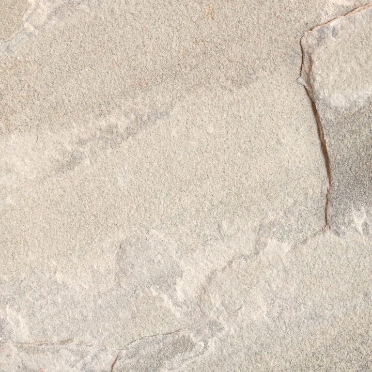 Best close-up image for Golden Fossil Sandstone. The surface finish shown is natural cleft. Dominant colors shown are beige and gray; with brown, orange/rust, white, tan and cream secondaries. Exhibits 