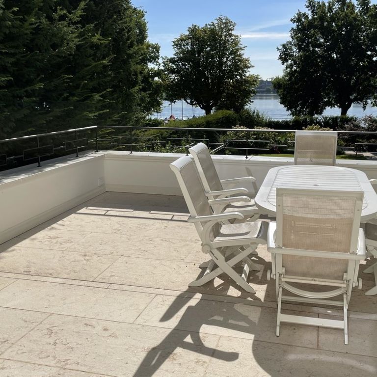 Application image for Veneto Beige Limestone - Pavers. The image shows this product being used in a patio pavers application. The surface finish shown is flamed. Dominant colors shown are beige and tan. The color mix creates a warm feeling.