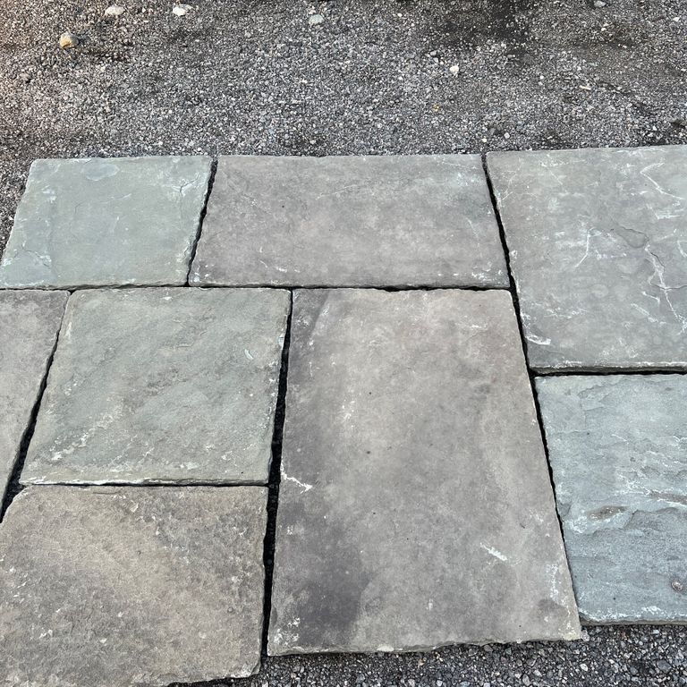 Application image for Reclaimed Bluestone Hand Cut Pavers. The surface finish shown is natural cleft. The dominant color shown is gray. The color mix creates a cool feeling.