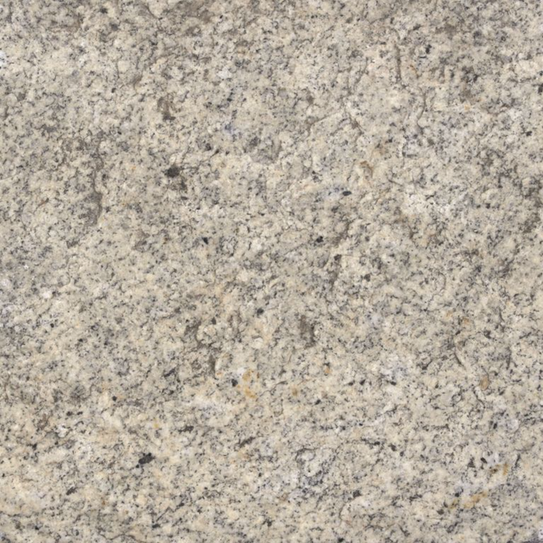 Color/Finish variation image for Reclaimed Footworn Granite Plank Pavers. Dominant colors shown are beige, gray and tan; with brown, orange/rust and cream secondaries. The color mix creates a warm feeling. Speckled, coarse speckled and cloudy color patterns.