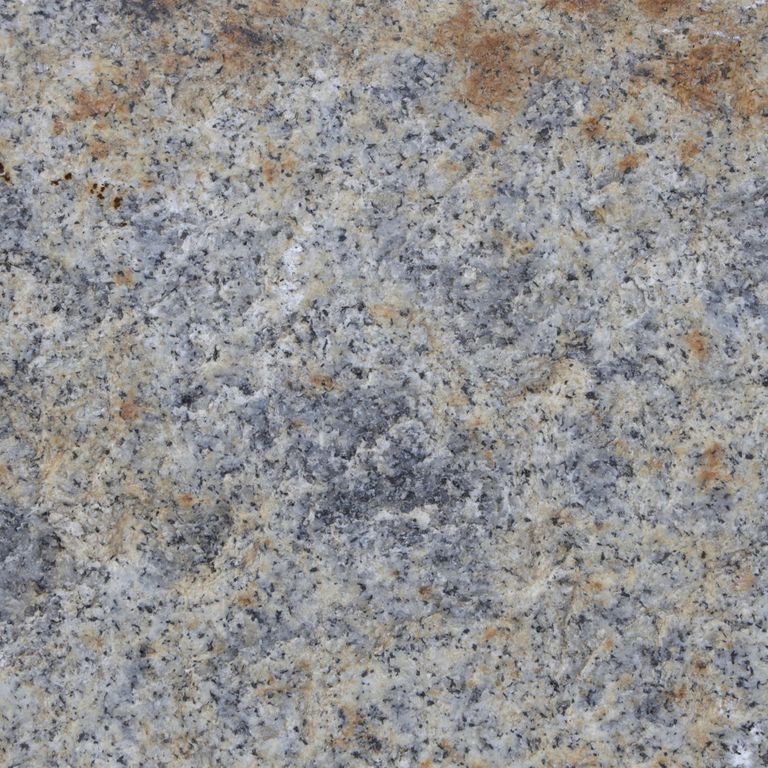 Color/Finish variation image for Reclaimed First Generation Granite Curbstone Plank Pavers. The dominant color shown is gray; with blue, brown, green, white and tan secondaries. Exhibits 