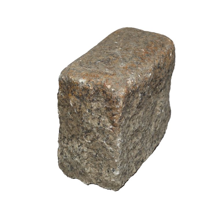 Oblique image for Granite - Reclaimed New England Cobblestones - Medium Pavers. The surface finish shown is . Dominant colors shown are gray and tan.