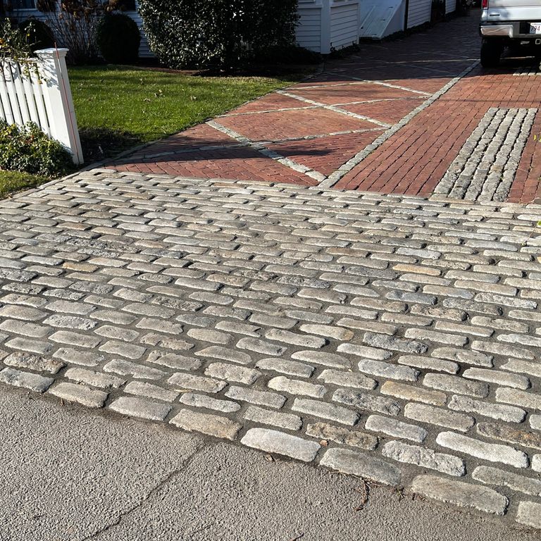 The image shows this product being used in a driveway aprons application.