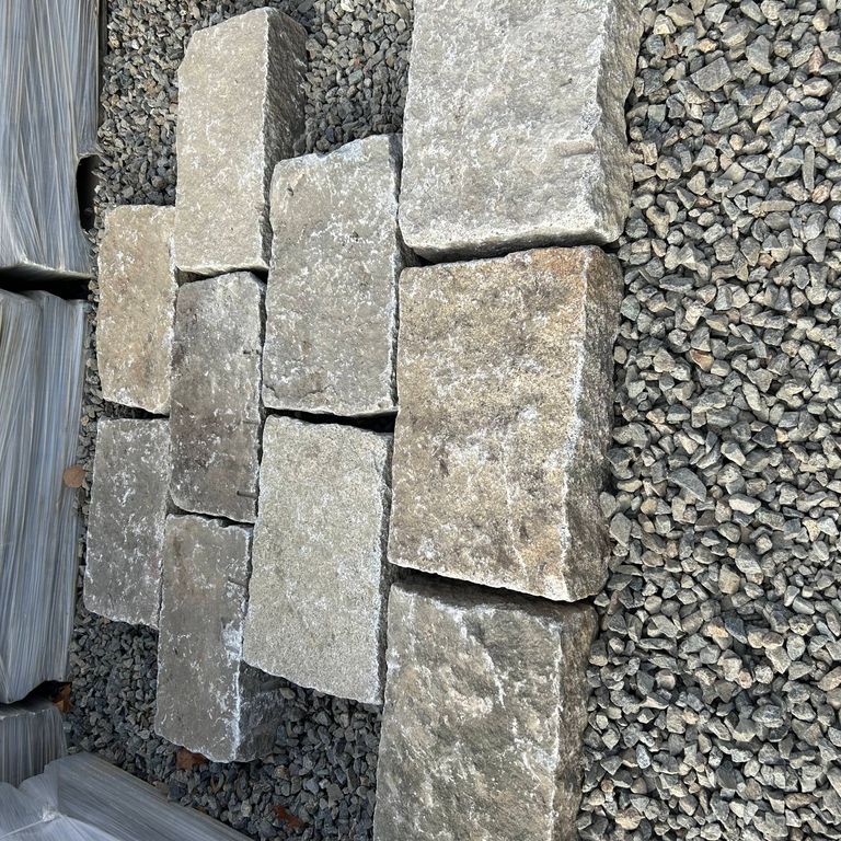 Application image for Granite - Reclaimed New England Cobblestones - Super Jumbo Pavers. The dominant color shown is gray.