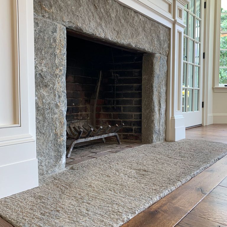 Reclaimed First Generation Curbstone Fire Feature - Hearth, Mantel, Surround