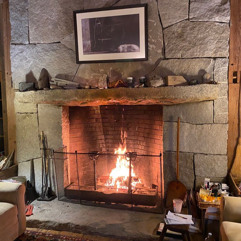 Reclaimed First Generation Curbstone Fire Feature - Hearth, Mantel, Surround