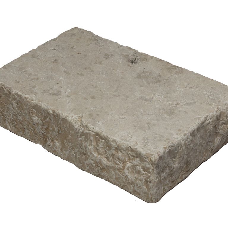 Color/Finish variation image for Mountain Hard Limestone - Cobblestone Mix. The surface finish shown is . Dominant colors shown are tan and cream. The color mix creates a warm feeling.