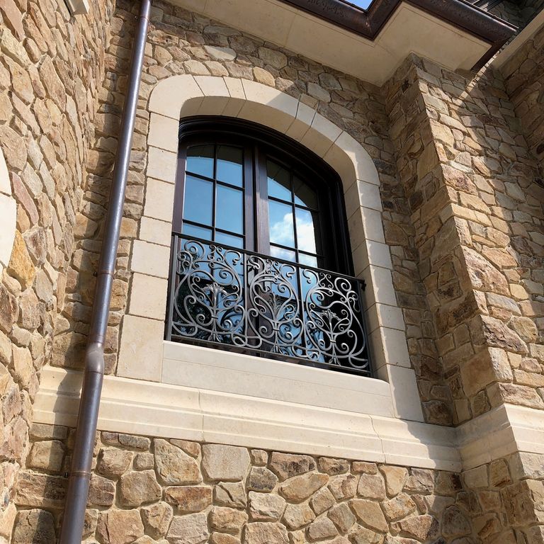 Application image for Mountain Hard Limestone Beige - Architectural Elements. The image shows this product being used in an architectural elements application. This is a building stone for indoor and outdoor commercial and residential applications. Suitable for general use, freeze-thaw conditions and low heat absorption surfaces situations. Moderate to higher on the price spectrum.