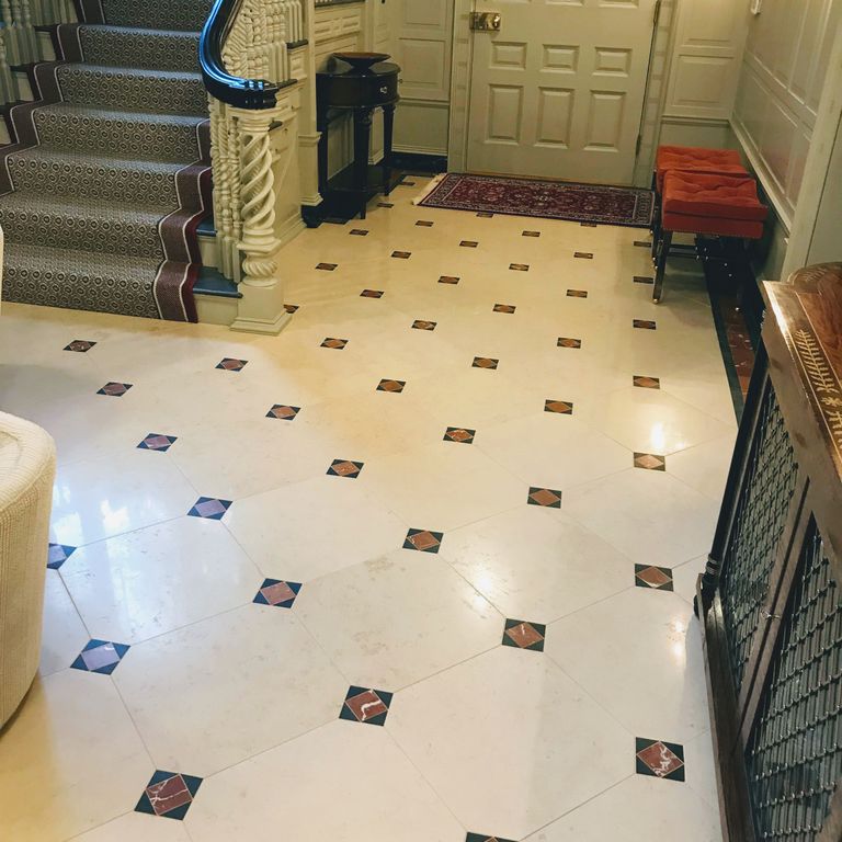 The image shows this product being used in an interior floor application.