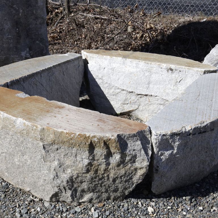 Reclaimed Granite D-Radius Curbstone - Seating