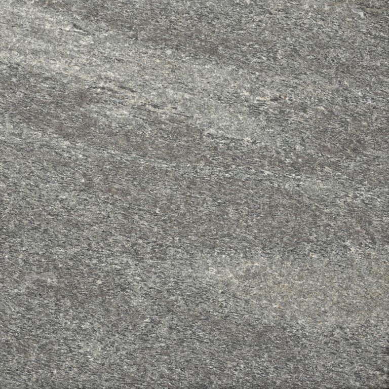 Swatch image cropped for Granite- Mystic Mountain- Steps. The surface finish shown is flamed. The dominant color shown is gray; with beige, green, purple and white secondaries. Exhibits 