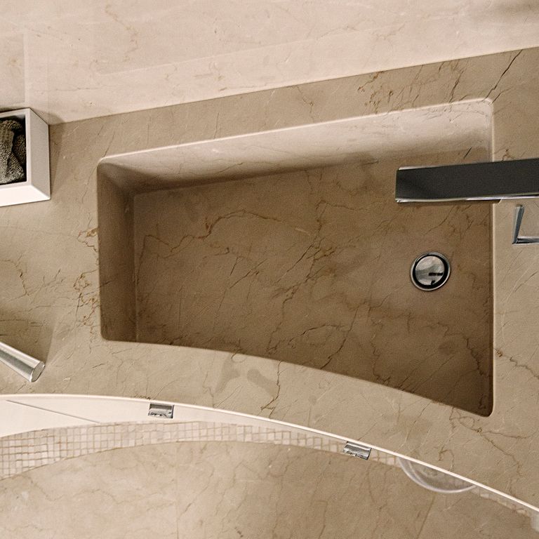 Mountain Hard Beige Limestone - Integrated Sink